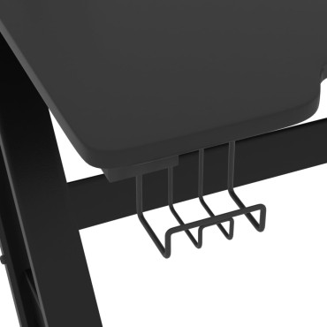 vidaXL Γραφείο Gaming Μαύρο 90x60x75cm με Πόδια σε Σχήμα ΖΖ 1 τεμ.