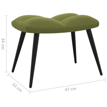 vidaXL Πολυθρόνα Relax Ανοιχτό Πράσινο Βελούδινη με Σκαμπό 61x70x96,5cm 1 τεμ.