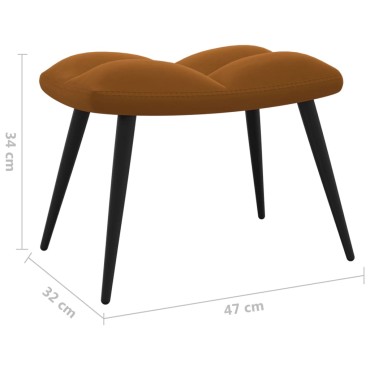 vidaXL Πολυθρόνα Relax Καφέ Βελούδινη με Σκαμπό 61x70x96,5cm 1 τεμ.