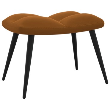 vidaXL Πολυθρόνα Relax Καφέ Βελούδινη με Σκαμπό 61x70x96,5cm 1 τεμ.