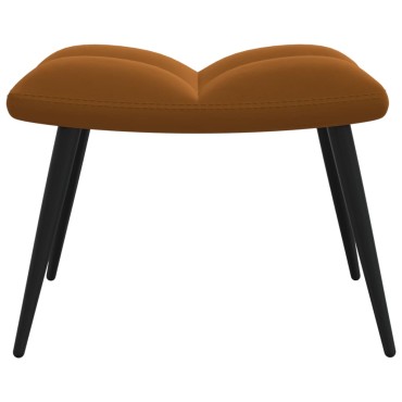 vidaXL Πολυθρόνα Relax Καφέ Βελούδινη με Σκαμπό 61x70x96,5cm 1 τεμ.