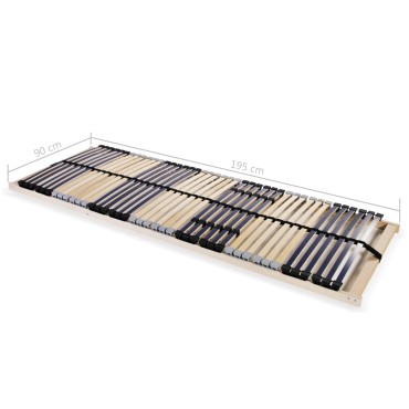 vidaXL Τελάρο Κρεβατιού με 42 Σανίδες & 7 Ζώνες 90 x 200 εκ.