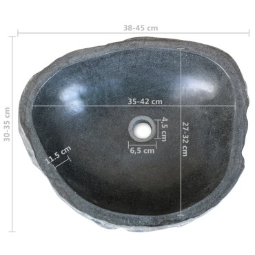 vidaXL Έπιπλο Μπάνιου από Μασίφ Ξύλο Teak με Νιπτήρες River Stone 132x45x75cm 1 τεμ.