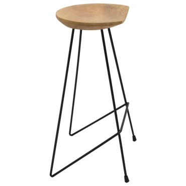 vidaXL Σκαμπό Μπαρ 2 τεμ. από Μασίφ Ξύλο Teak 40x40x79cm