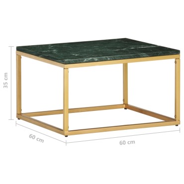 vidaXL Τραπεζάκι Σαλονιού Πράσινο 60x60x35cm Πέτρα με Μαρμάρινη Υφή 1 τεμ.