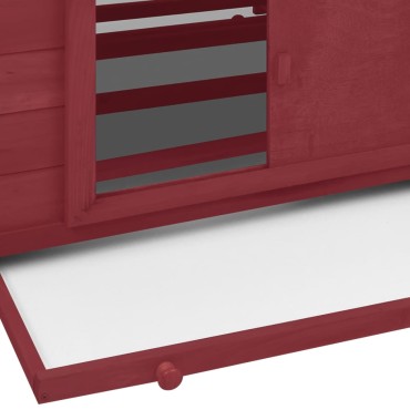 vidaXL Κοτέτσι Κόκκινο & Λευκό 150x96x110 εκ. από Μασίφ Ξύλο Ελάτης