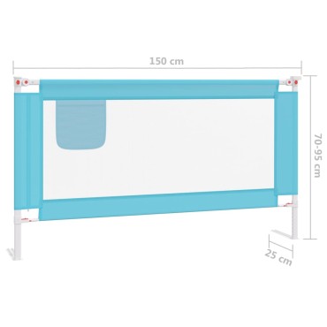 vidaXL Μπάρα Κρεβατιού Προστατευτική Μπλε 150 x 25 εκ. Υφασμάτινη