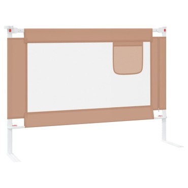 vidaXL Μπάρα Κρεβατιού Προστατευτική Taupe 90 x 25 εκ. Υφασμάτινη
