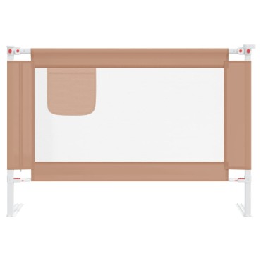vidaXL Μπάρα Κρεβατιού Προστατευτική Taupe 100 x 25 εκ. Υφασμάτινη