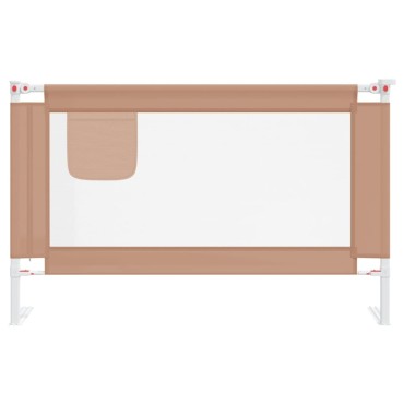 vidaXL Μπάρα Κρεβατιού Προστατευτική Taupe 120 x 25 εκ. Υφασμάτινη