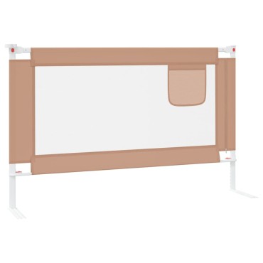 vidaXL Μπάρα Κρεβατιού Προστατευτική Taupe 120 x 25 εκ. Υφασμάτινη