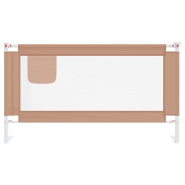 vidaXL Μπάρα Κρεβατιού Προστατευτική Taupe 150 x 25 εκ. Υφασμάτινη