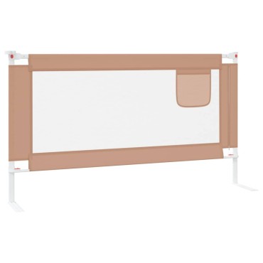 vidaXL Μπάρα Κρεβατιού Προστατευτική Taupe 150 x 25 εκ. Υφασμάτινη