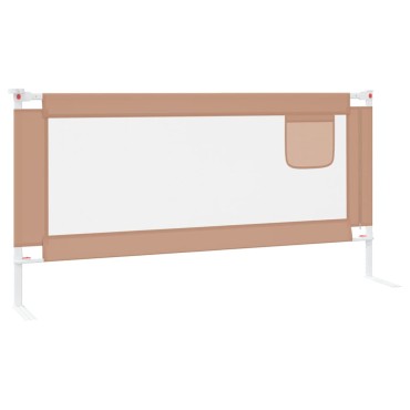 vidaXL Μπάρα Κρεβατιού Προστατευτική Taupe 180 x 25 εκ. Υφασμάτινη
