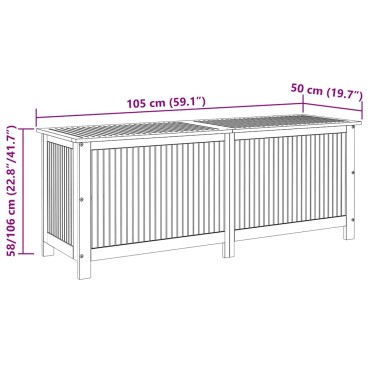 vidaXL Μπαούλο Αποθήκευσης Κήπου 150x50x58cm από Μασίφ Ξύλο Ακακίας 1 τεμ.