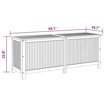 vidaXL Μπαούλο Αποθήκευσης Κήπου 150x50x58cm από Μασίφ Ξύλο Ακακίας 1 τεμ.