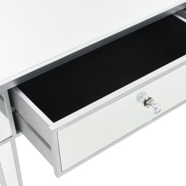 vidaXL Τραπέζι Κονσόλα Καθρέφτης 106,5x38x76,5cm από MDF & Γυαλί 1 τεμ.