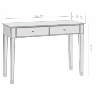 vidaXL Τραπέζι Κονσόλα Καθρέφτης 106,5x38x76,5cm από MDF & Γυαλί 1 τεμ.