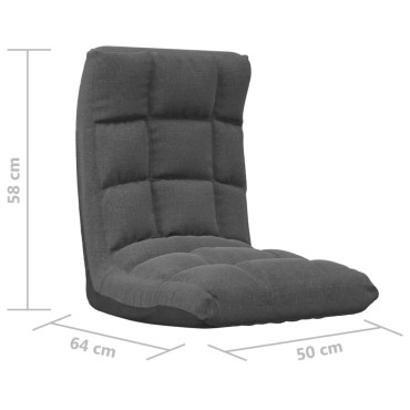 vidaXL Καρέκλα Δαπέδου Πτυσσόμενη Σκούρο Γκρι Υφασμάτινη 50x47cm 1 τεμ.