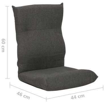 vidaXL Καρέκλα Δαπέδου Πτυσσόμενη Σκούρο Γκρι Υφασμάτινη 44x46x60cm 1 τεμ.