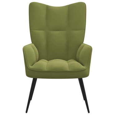 vidaXL Πολυθρόνα Relax Ανοιχτό Πράσινο Βελούδινη 61x70x96,5cm 1 τεμ.