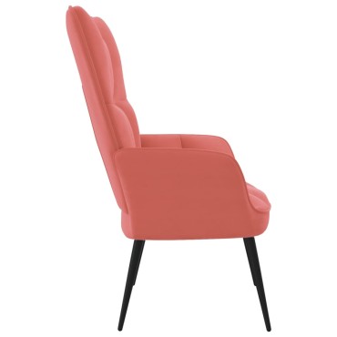 vidaXL Πολυθρόνα Relax Ροζ Βελούδινη 61x70x96,5cm 1 τεμ.