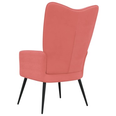 vidaXL Πολυθρόνα Relax Ροζ Βελούδινη 61x70x96,5cm 1 τεμ.