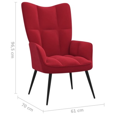 vidaXL Πολυθρόνα Relax Μπορντό Βελούδινη 61x70x96,5cm 1 τεμ.