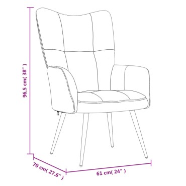 vidaXL Πολυθρόνα Relax Μπορντό Βελούδινη 61x70x96,5cm 1 τεμ.