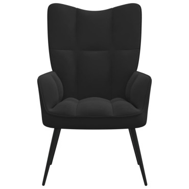 vidaXL Πολυθρόνα Relax Μαύρη Βελούδινη 61x70x96,5cm 1 τεμ.