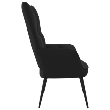 vidaXL Πολυθρόνα Relax Μαύρη Βελούδινη 61x70x96,5cm 1 τεμ.
