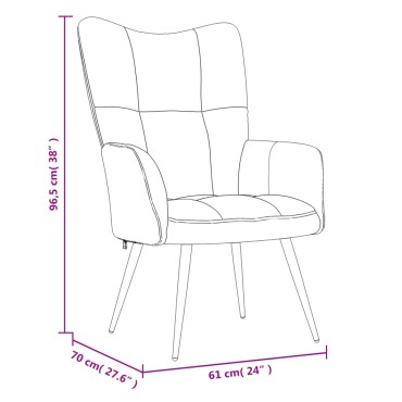 vidaXL Πολυθρόνα Relax Μαύρη Βελούδινη 61x70x96,5cm 1 τεμ.