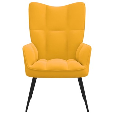 vidaXL Πολυθρόνα Relax Κίτρινο Μουσταρδί Βελούδινη 61x70x96,5cm 1 τεμ.
