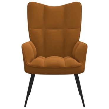 vidaXL Πολυθρόνα Relax Καφέ Βελούδινη 61x70x96,5cm 1 τεμ.