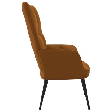 vidaXL Πολυθρόνα Relax Καφέ Βελούδινη 61x70x96,5cm 1 τεμ.