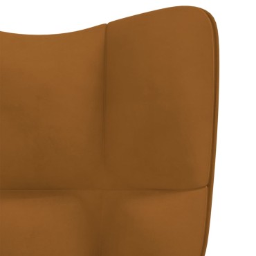 vidaXL Πολυθρόνα Relax Καφέ Βελούδινη 61x70x96,5cm 1 τεμ.