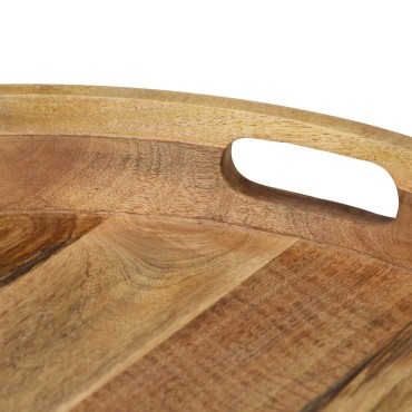 vidaXL Τραπεζάκι Σαλονιού 50x40cm από Μασίφ Ξύλο Μάνγκο και Ατσάλι 1 τεμ.