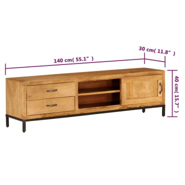 vidaXL Έπιπλο Τηλεόρασης 140x30x40cm από Μασίφ Ξύλο Μάνγκο