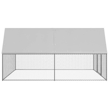 vidaXL Κοτέτσι - Κλουβί Εξωτ. Χώρου 3x4x2 μ. από Γαλβανισμένο Χάλυβα