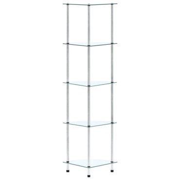 vidaXL Ράφι Διαφανές 5 Επιπέδων 30x30x130cm από Ψημένο Γυαλί 1 τεμ.