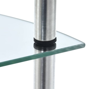 vidaXL Ράφι Διαφανές 5 Επιπέδων 30x30x130cm από Ψημένο Γυαλί 1 τεμ.