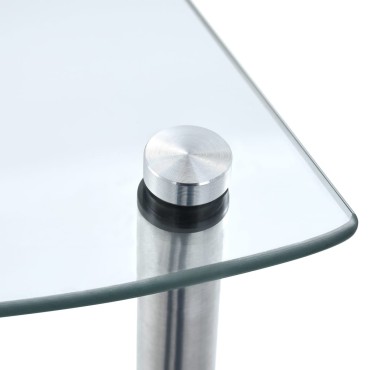 vidaXL Ράφι Διαφανές 5 Επιπέδων 30x30x130cm από Ψημένο Γυαλί 1 τεμ.