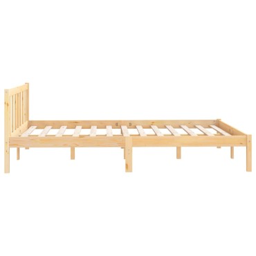 vidaXL Πλαίσιο Κρεβατιού 140x200cm από Μασίφ Ξύλο Πεύκου 1 τεμ. - Διπλό