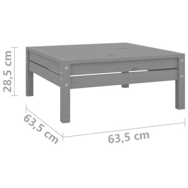 vidaXL Σαλόνι Κήπου 13 τεμ. Γκρι από Ξύλο Πεύκου 63,5x63,5x62,5cm