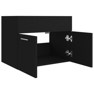 vidaXL Ντουλάπι Νιπτήρα Μαύρο 60x38,5x46cm από Επεξεργασμένο Ξύλο 1 τεμ.