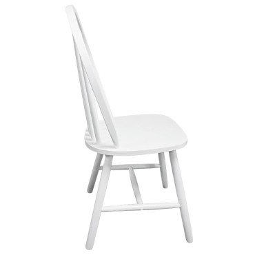 vidaXL Καρέκλες Τραπεζαρίας 4 τεμ. Λευκές Μασίφ Ξύλο Καουτσουκόδεντρου 46,5x52x94cm