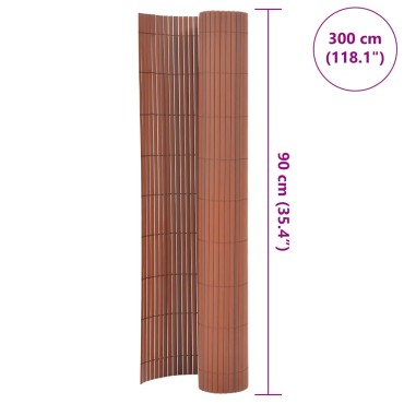 vidaXL Περίφραξη Κήπου Διπλής Όψης Καφέ 90x300cm από PVC