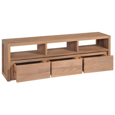 vidaXL Έπιπλο Τηλεόρασης 120x30x40cm Μασίφ Ξύλο Teak/Φυσικό Φινίρισμα