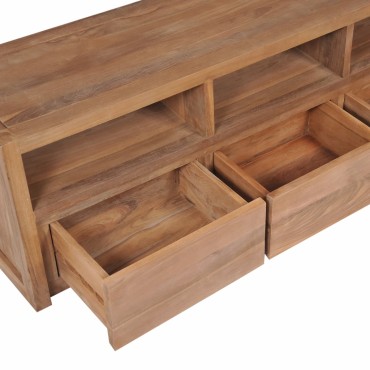 vidaXL Έπιπλο Τηλεόρασης 120x30x40cm Μασίφ Ξύλο Teak/Φυσικό Φινίρισμα