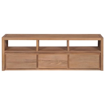 vidaXL Έπιπλο Τηλεόρασης 120x30x40cm Μασίφ Ξύλο Teak/Φυσικό Φινίρισμα